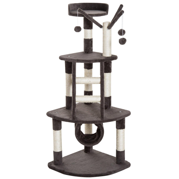 online Albero Tiragraffi per Gatti a 3 Livelli con Piattaforme Scale Crema marrone 48x48x121 cm