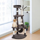 Albero Tiragraffi per Gatti a 3 Livelli con Piattaforme Scale Crema marrone 48x48x121 cm 