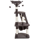 Albero Tiragraffi per Gatti a 3 Livelli con Piattaforme Scale Crema marrone 48x48x121 cm 