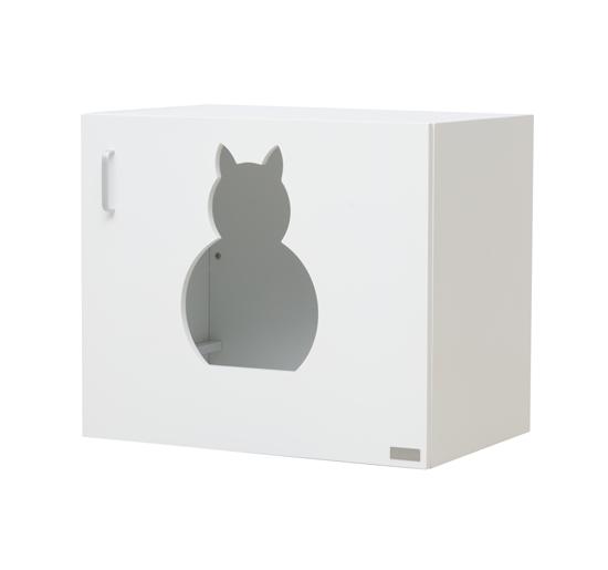 Lettiera per Gatti in MDF Bianco 63x53.5x41 cm 