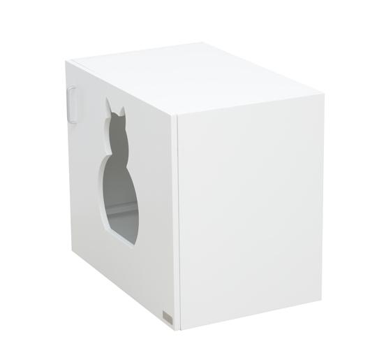 Lettiera per Gatti in MDF Bianco 63x53.5x41 cm 