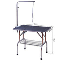 Tavolo da toelettatura e tosatura cani gatti con cestino 91.5x61.5x77 cm 