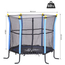 Trampolino Tappeto Elastico per Bambini Ø155x122.5 cm con Rete di Sicurezza Nero e Blu 