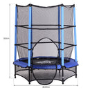 Trampolino Tappeto Elastico per Bambini Ø140x162 cm con Rete di Sicurezza Nero e Blu 
