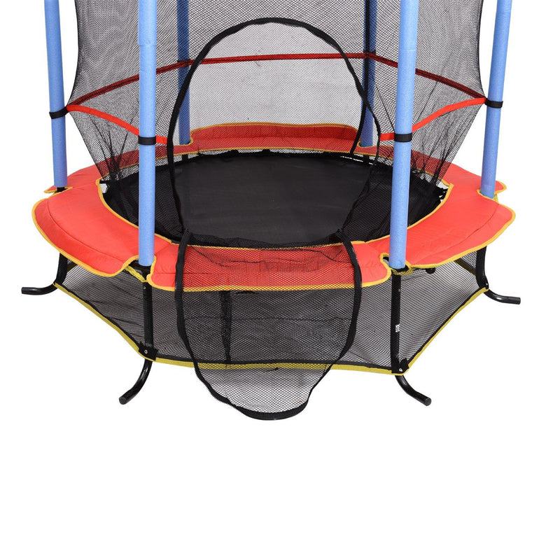 Trampolino Tappeto Elastico per Bambini Ø140 cm con Rete di Sicurezza 