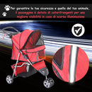 Passeggino per Cani Rosso 75x45x97 cm 