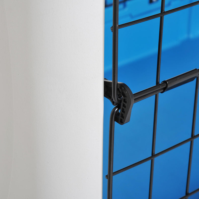 Gabbia Pieghevole per Animali Domestici in Plastica e Acciaio Blu 68x46x53 cm 