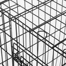 Trasportino in Acciaio per Animali Pieghevole Nero 122x77x82 cm 