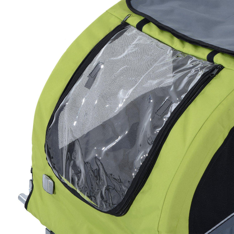 Rimorchio per Cani Verde 130x90x110 cm 