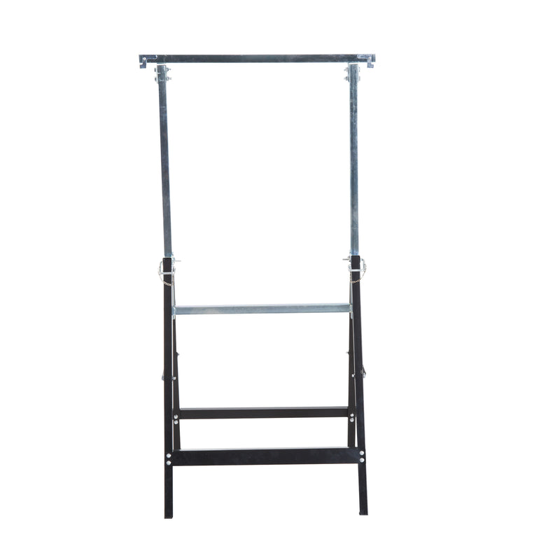 Set 2 Cavalletti da Lavoro Pieghevoli Telescopici Altezza Regolabile in Tubi d'Acciaio 