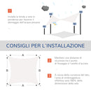 Tenda Vela da Giardino 4x6m in PE Crema 