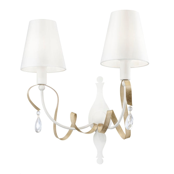 Lampada da parete Elegant in Metallo Intreccio Bianco con Oro sconto