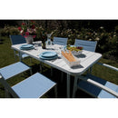 Tavolo da Giardino in Alluminio Rettangolare 80x160x76cm Las Vegas Bianco