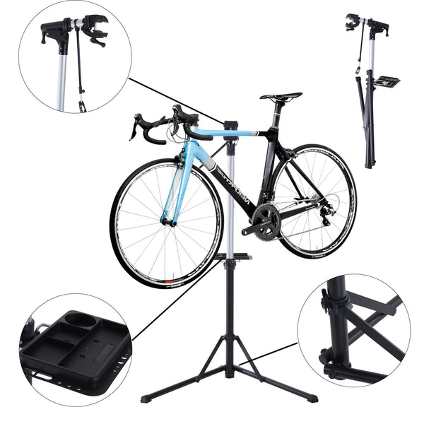 Cavalletto Supporto per Riparazione e Manutenzione Bicicletta in Ferro e PP 87.5x73x100-159 cm sconto
