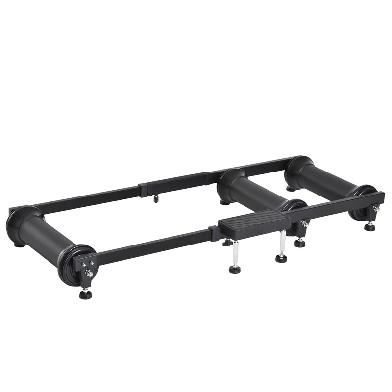 Rullo Bici Allenamento Lunghezza regolabile Nero 49x16x82-130 cm 