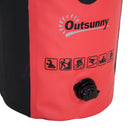 Sacca Impermeabile 20L in PVC con Custodia per Cellulare Nero e Rosso Ø25x61 cm 