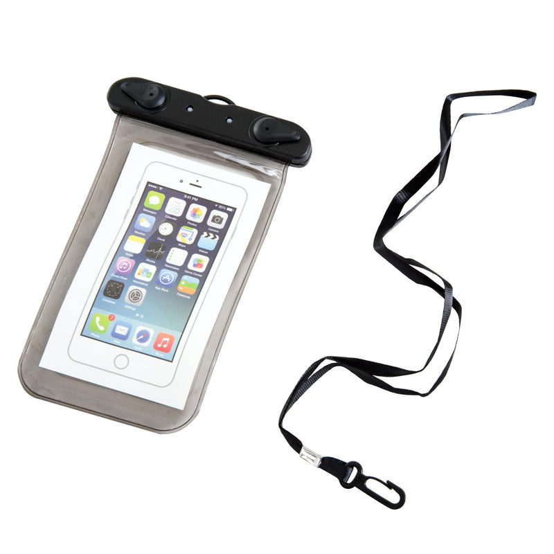 Sacca Impermeabile 20L in PVC con Custodia per Cellulare Nero e Rosso Ø25x61 cm 