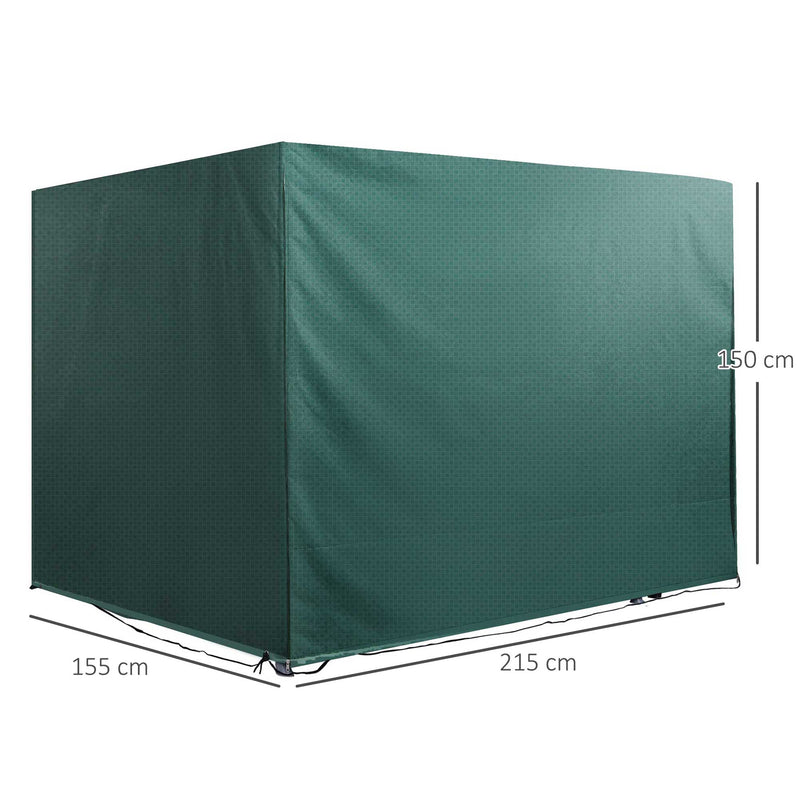 Telo Copertura per Dondolo e Mobili da Giardino Impermeabile Verde 215x155x150 cm 