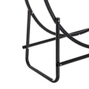 Porta Legna Design Cerchio da Interno in Ferro Nero 102x40x114 cm 