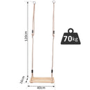 Altalena da Giardino per Bambini con Corda in Canapa Regolabile e Legno 