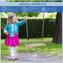 Altalena da Giardino per Bambini con Corda in Canapa Regolabile e Legno 