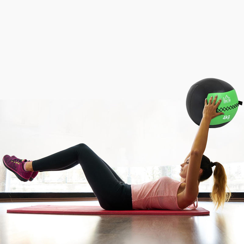 Palla Medica Wall Ball Crossfit 4kg Ø35 cm Nero-verde 