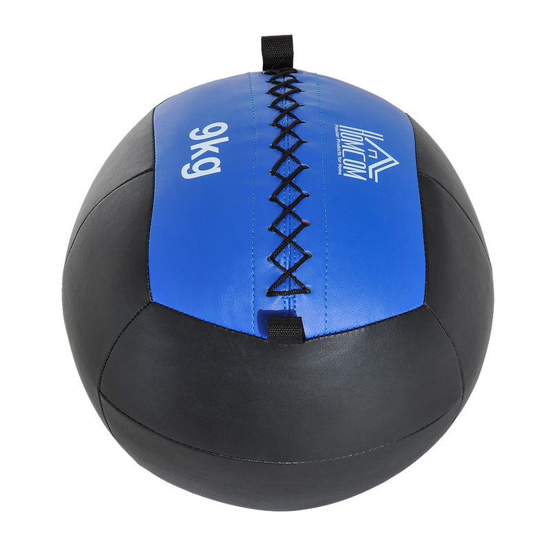 Palla Medica Crossfit Wall Ball 9kg Ø35 cm Nero-Blu 