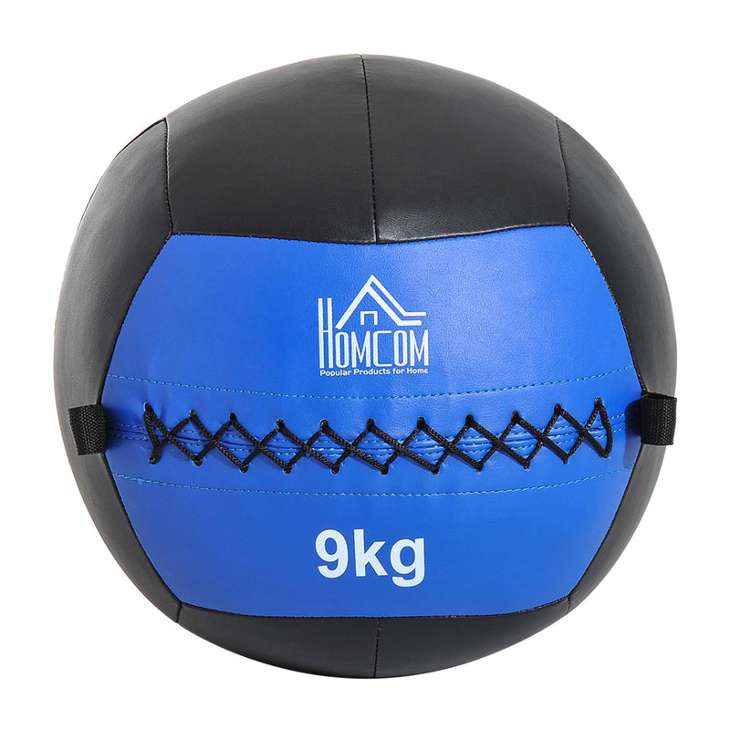 Palla Medica Crossfit Wall Ball 9kg Ø35 cm Nero-Blu 