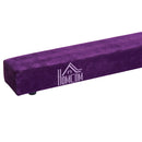 Trave da Ginnastica per Allenamento Imbottita in Legno Viola 240x10x6.5 cm 