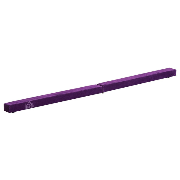 Trave da Ginnastica per Allenamento Imbottita in Legno Viola 240x10x6.5 cm acquista