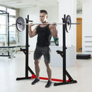 Supporto Bilanciere Altezza Regolabile in Acciaio Nero 77-122x66x103-163 cm 