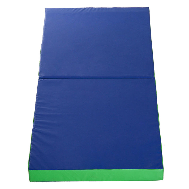 Materasso Training Pieghevole per Fitness Ginnastica Artistica Blu verde 180x90x40 cm 