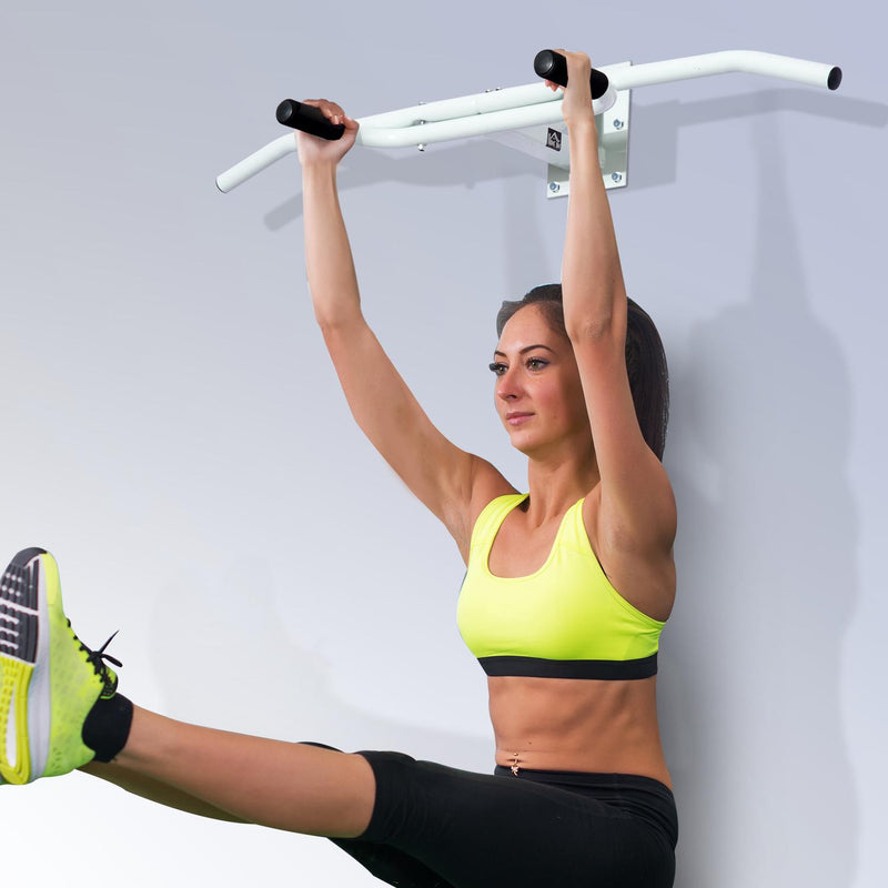 Barra Trazioni da Muro e Parete Multifunzionale 118x44x20 cm Bianco 