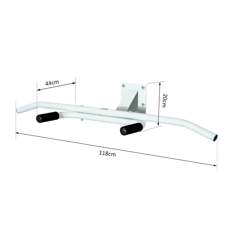 Barra Trazioni da Muro e Parete Multifunzionale 118x44x20 cm Bianco 