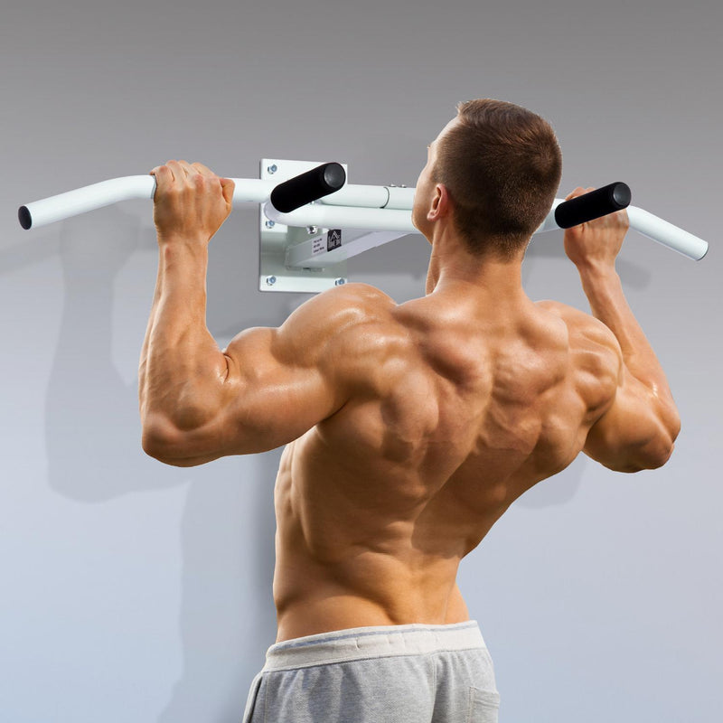 Barra Trazioni da Muro e Parete Multifunzionale 118x44x20 cm Bianco 