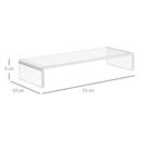 Supporto per monitor computer TV supporto per schermi in vetro acrilico trasparente 53x19x9 cm 