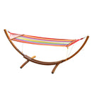 Amaca in Tessuto a Righe Colorato con Supporto in Legno 3.15x1x1.1m 