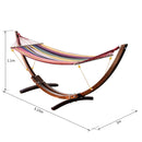 Amaca in Tessuto a Righe Colorato con Supporto in Legno 3.15x1x1.1m 