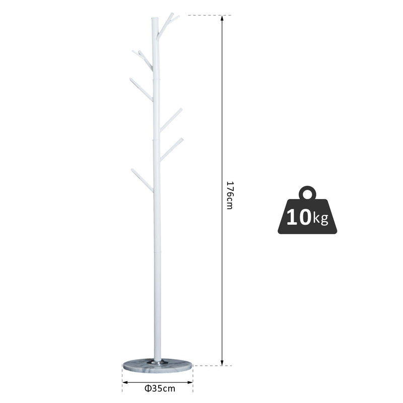 Appendiabiti Attaccapanni da Terra in Acciaio Bianco 35x35x176 cm 