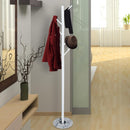 Appendiabiti Attaccapanni da Terra in Acciaio Bianco 35x35x176 cm 