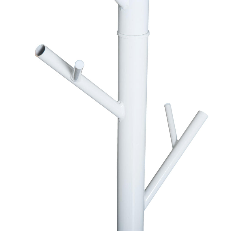 Appendiabiti Attaccapanni da Terra in Acciaio Bianco 35x35x176 cm 