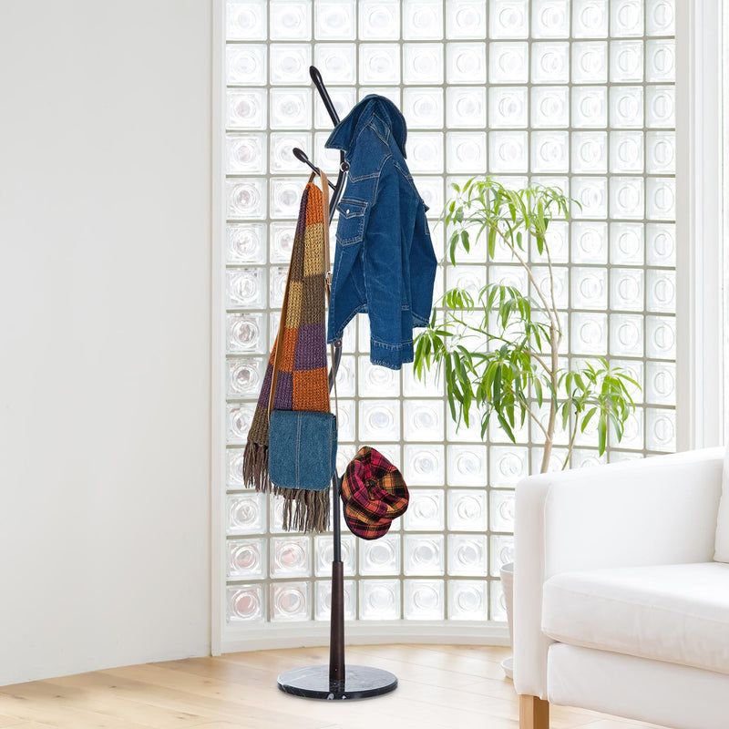 Appendiabiti da Terra Attaccapanni Modello Albero con Foglie 185 cm Nero 