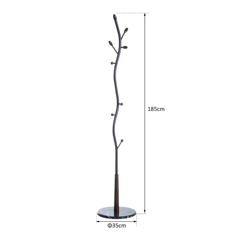 Appendiabiti da Terra Attaccapanni Modello Albero con Foglie 185 cm Nero 