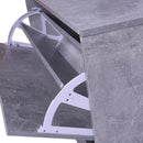 Mobile Guardaroba per Ingresso con Specchio Appendiabiti e Scarpiera Regolabile Grigio cemento 90x22x116 cm 