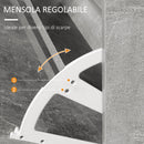 Mobile Guardaroba per Ingresso con Specchio Appendiabiti e Scarpiera Regolabile Grigio cemento 90x22x116 cm 