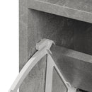 Mobile Guardaroba per Ingresso con Specchio Appendiabiti e Scarpiera Regolabile Grigio cemento 90x22x116 cm 