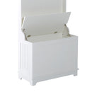 Mobile per Ingresso con Panca Contenitore e Appendiabiti in Legno Bianco 