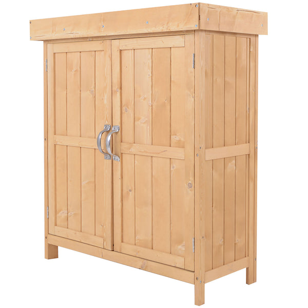 Armadio Porta Attrezzi da Giardino 2 Ripiani in Legno 74x43x88 cm online