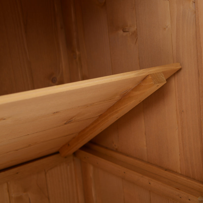 Armadio Porta Attrezzi da Giardino 2 Ripiani in Legno 74x43x88 cm 