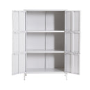 Archivio da Ufficio 3 Ripiani in Metallo Bianco 65x36x105 cm 
